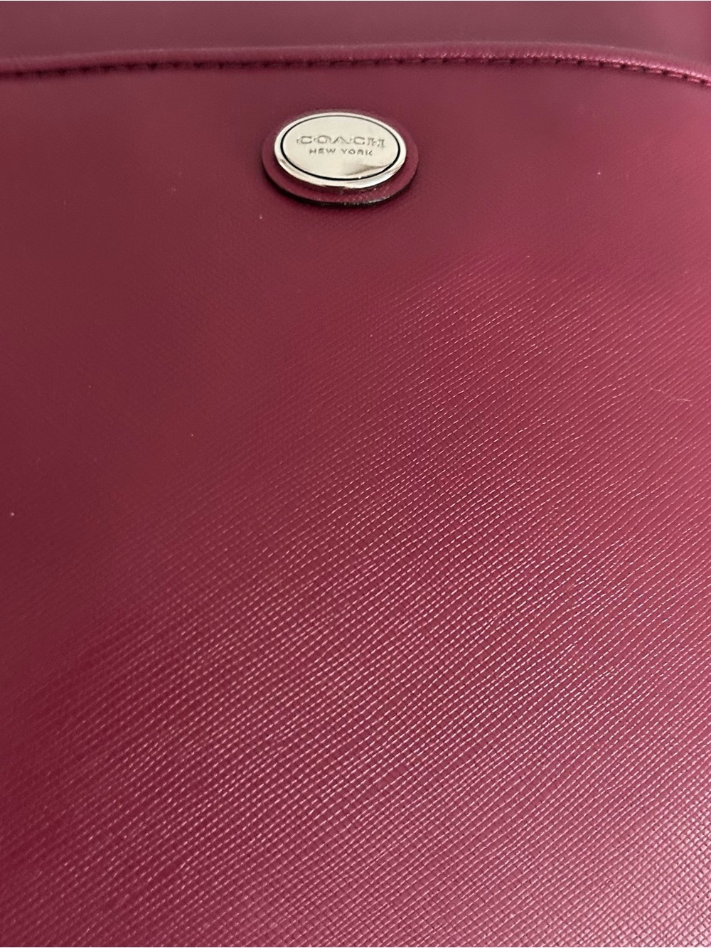 Coach Madison Saffiano Leather Carryall Tote Satchel Burgundy Oxblood F25669 - Picture 10 of 11